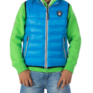 Gilet Podhio bambino JUNIOR OVATTA “DOWN IMITATION" - AZZURRO