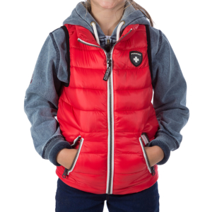 Gilet Podhio bambino JUNIOR OVATTA “DOWN IMITATION" - ROSSO