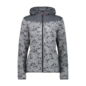 Cmp Woman Jacket Fix Hood Fiori Grigio - Franceschi Sport