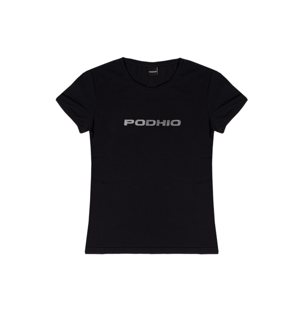 Podhio T-shirt Donna Glitter Nero