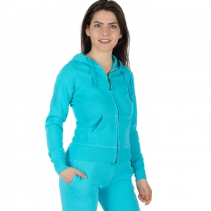 Podhio Cotton 100% Felpa Donna Turchese